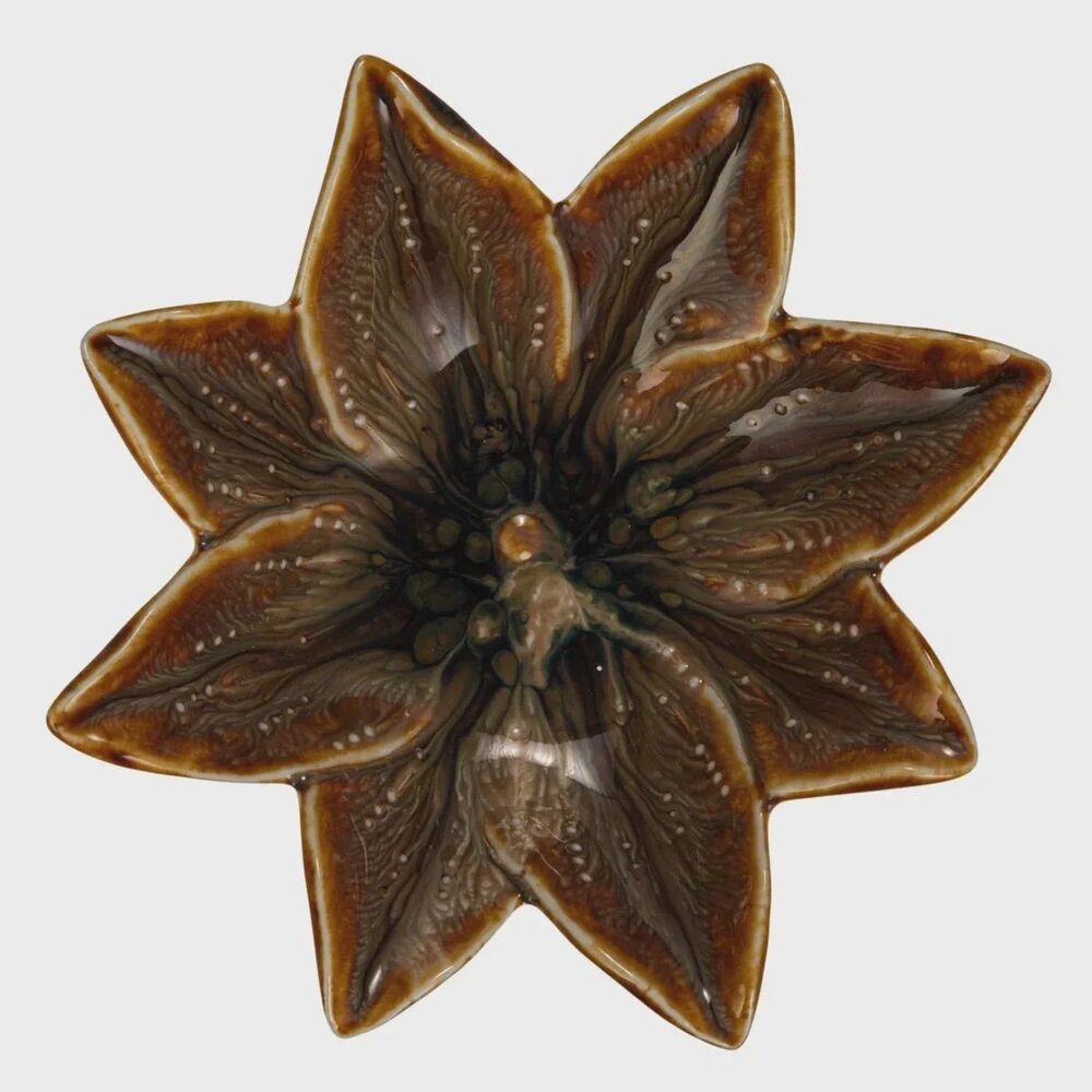 NEW Bloomingville Stoneware Flower Shaped Dish Set of 12